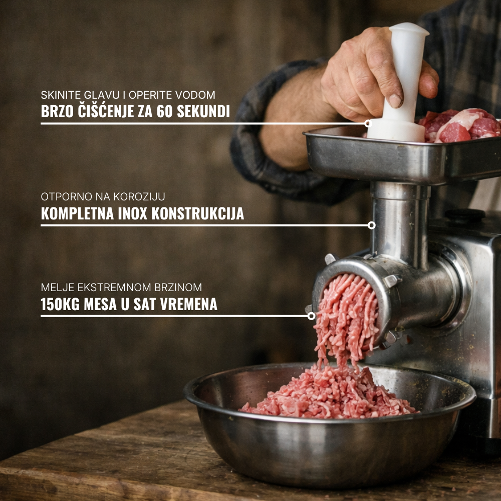 Mesoreznica električna Al – 12 C, inox, jednofazna, 750 W